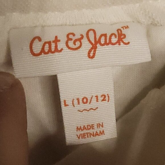 Cat & Jack Girl's Cream Elastic Waist Full Skirt Gold Sequins 10-12 - Picture 5 of 6